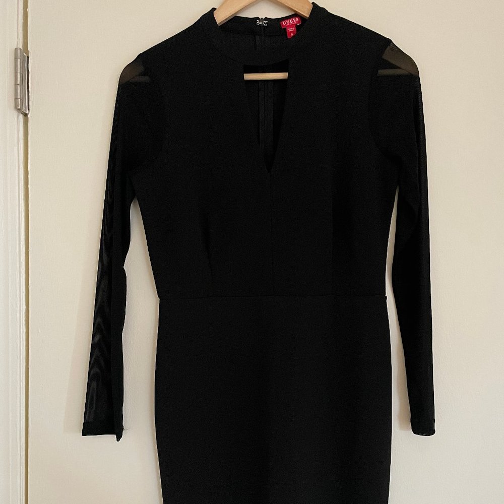 Guess midi bodycon mesh sleeve dress